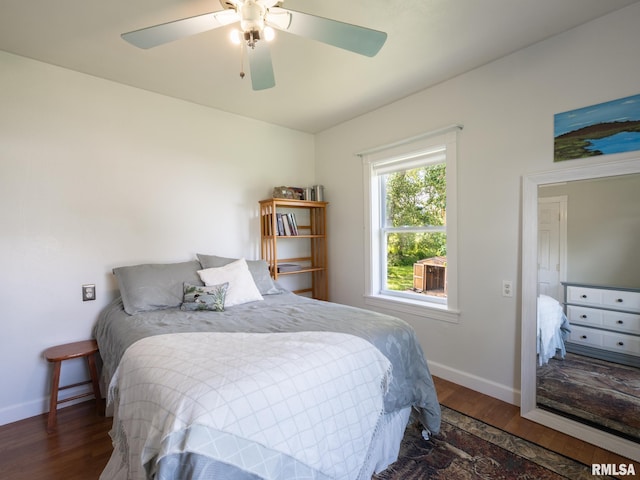 21218 E County Highway 17, Canton, IL 61520 - bedroom featuring wood finished floors and ceiling fan