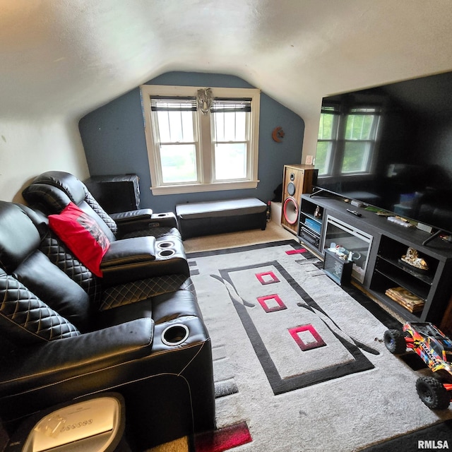 211 E Frye Ave, Peoria, IL 61603 - living area featuring carpet flooring and lofted ceiling
