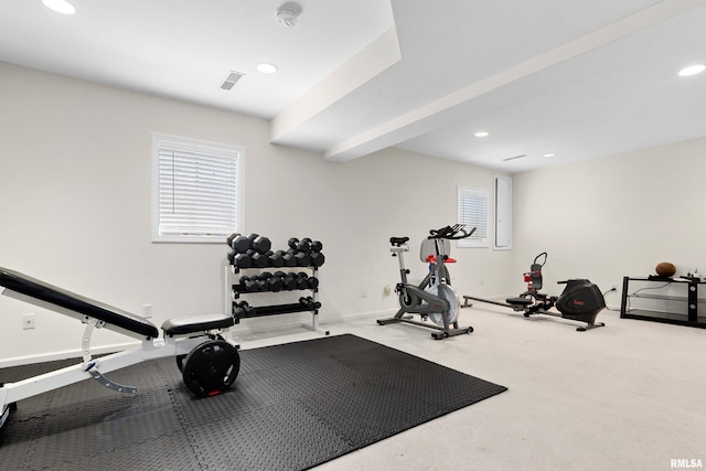 5408 N Rothmere Dr, Peoria, IL 61615 - workout room featuring recessed lighting and carpet flooring