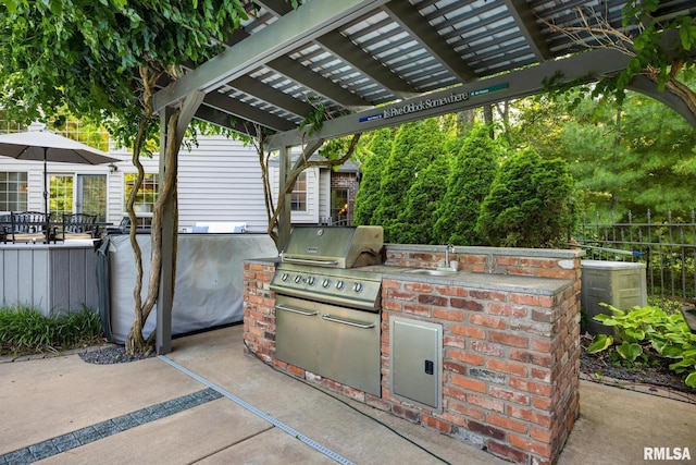 88 Waldheim Rd, Morton, IL 61550 - view of patio featuring area for grilling and a pergola