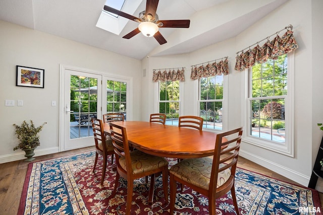 88 Waldheim Rd, Morton, IL 61550 - dining space featuring lofted ceiling, a ceiling fan, plenty of natural light, and a skylight
