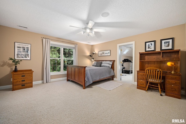 88 Waldheim Rd, Morton, IL 61550 - bedroom with a textured ceiling, light colored carpet, a desk, and ceiling fan