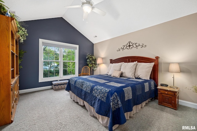 88 Waldheim Rd, Morton, IL 61550 - carpeted bedroom with lofted ceiling and ceiling fan