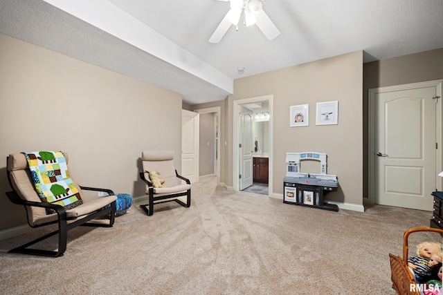 88 Waldheim Rd, Morton, IL 61550 - living area featuring carpet flooring and a ceiling fan