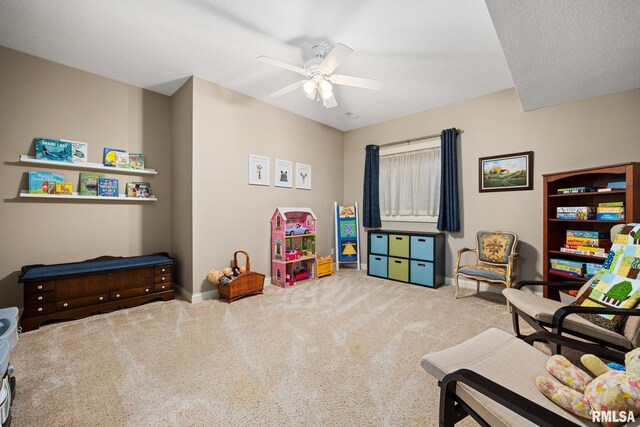 88 Waldheim Rd, Morton, IL 61550 - rec room with carpet flooring and a ceiling fan
