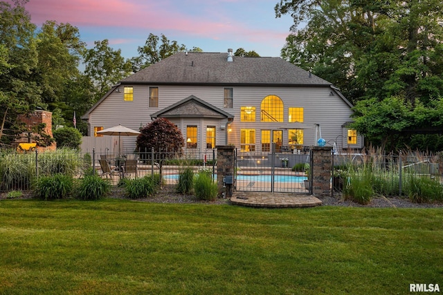 88 Waldheim Rd, Morton, IL 61550 - back of property at dusk featuring a patio area