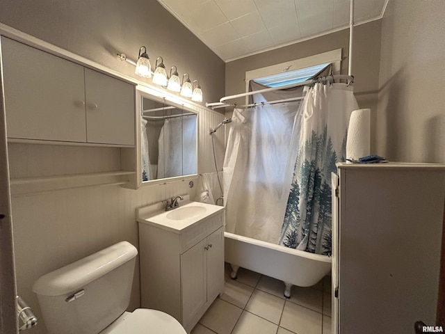 1208 S 13th St, Pekin, IL 61554 - bathroom with vanity, tile patterned flooring, and shower / bath combo