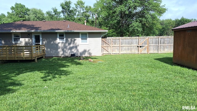 751 N 3rd St, Cuba, IL 61427 - view of yard with a deck