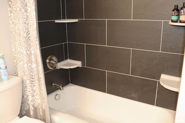 201 Willa Ln, Washington, IL 61571 - bathroom with toilet and shower / bathtub combination with curtain