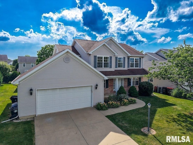 1508 W Meadowview Dr, Dunlap, IL 61525 - traditional-style home featuring a front lawn, concrete driveway, and an attached garage
