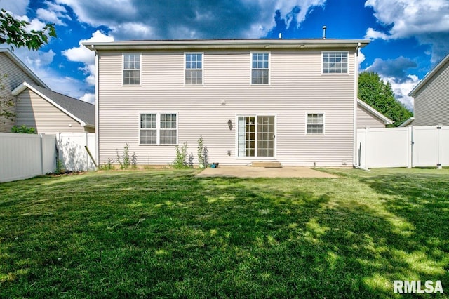 1508 W Meadowview Dr, Dunlap, IL 61525 - back of property featuring a patio, a fenced backyard, and a gate