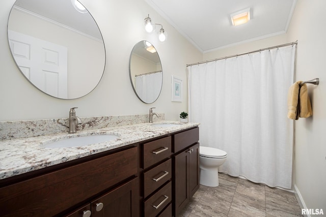 11 Lahood Ln, Washington, IL 61571 - bathroom with ornamental molding and double vanity