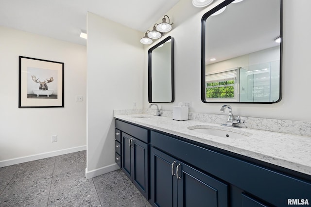 11 Lahood Ln, Washington, IL 61571 - bathroom featuring double vanity and a shower with door
