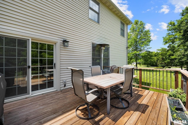 11 Lahood Ln, Washington, IL 61571 - wooden terrace with outdoor dining area and a lawn