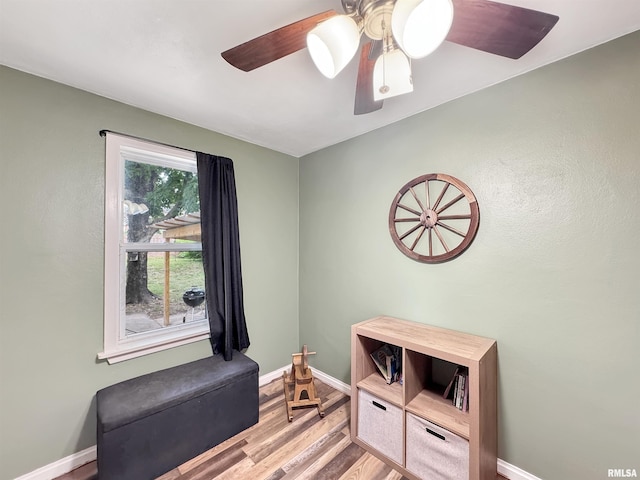 1506 S Capitol St, Pekin, IL 61554 - office featuring light wood finished floors and ceiling fan