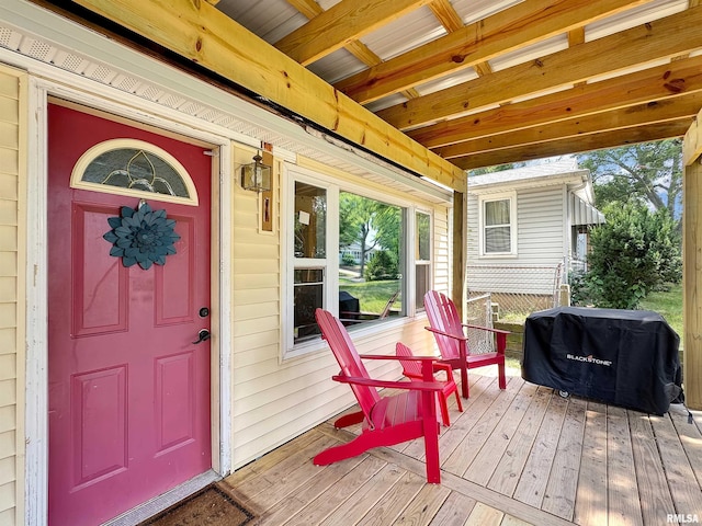 1506 S Capitol St, Pekin, IL 61554 - wooden porch with grilling area