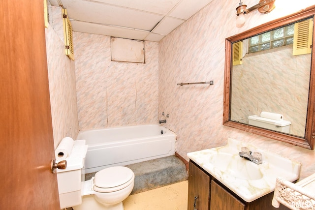 1602 Highwood Ave, Pekin, IL 61554 - bathroom featuring vanity and a drop ceiling