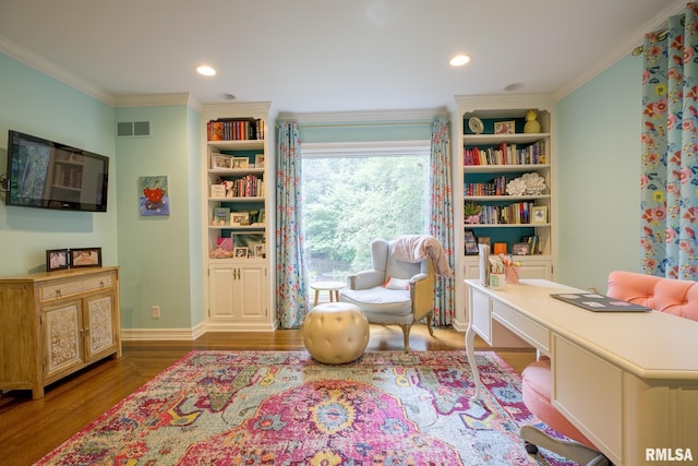 512 Hidden Ln, Peoria, IL 61614 - office area featuring crown molding and recessed lighting