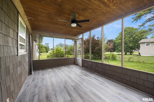 208 W Graze Ave, Dunlap, IL 61525 - unfurnished sunroom with a ceiling fan