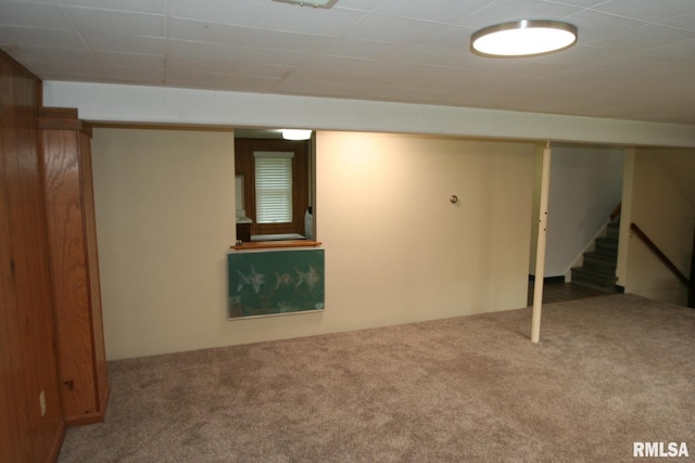 29724 Allentown Rd, Mackinaw, IL 61755 - finished basement with carpet floors and stairway