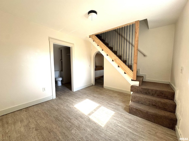 1406 6th St, Pekin, IL 61554 - stairs with wood finished floors and baseboards