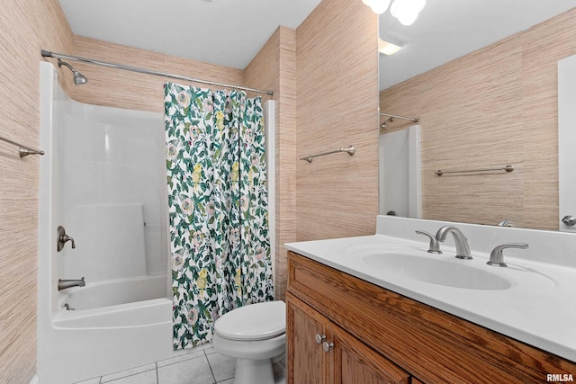 4851 Sheridan Rd, Groveland, IL 61535 - full bathroom with vanity, tile patterned floors, and shower / tub combo