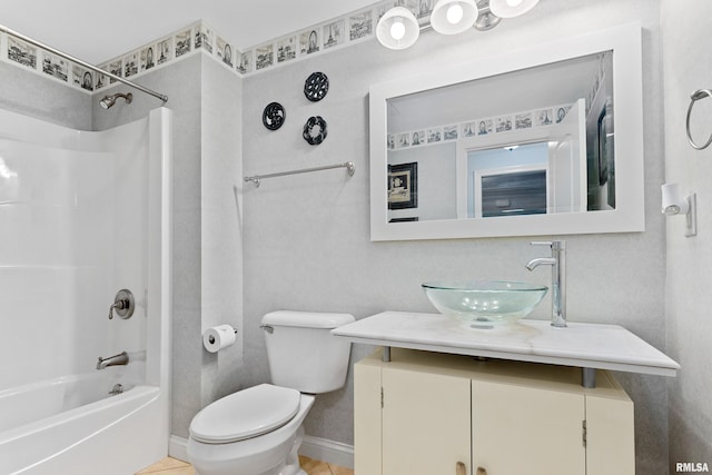 4851 Sheridan Rd, Groveland, IL 61535 - full bathroom featuring shower / tub combination, vanity, and tile patterned flooring