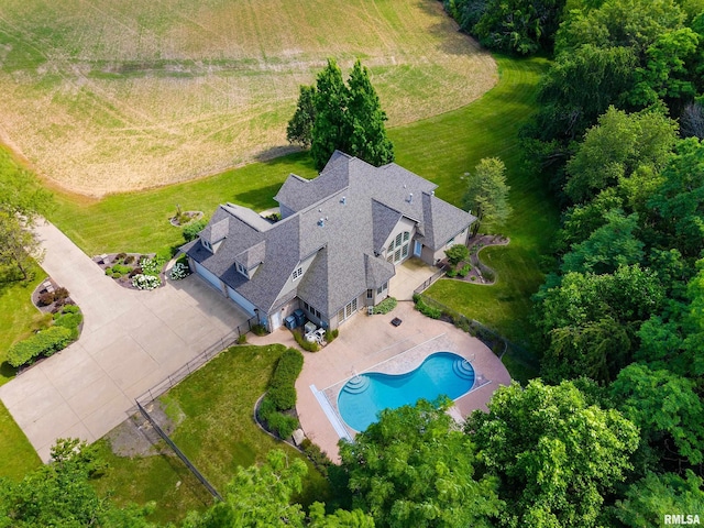 4851 Sheridan Rd, Groveland, IL 61535 - aerial view of property and surrounding area featuring a pool
