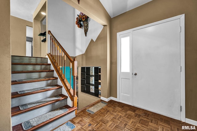 2816 N Kingston Dr, Peoria, IL 61604 - foyer with baseboards and stairway