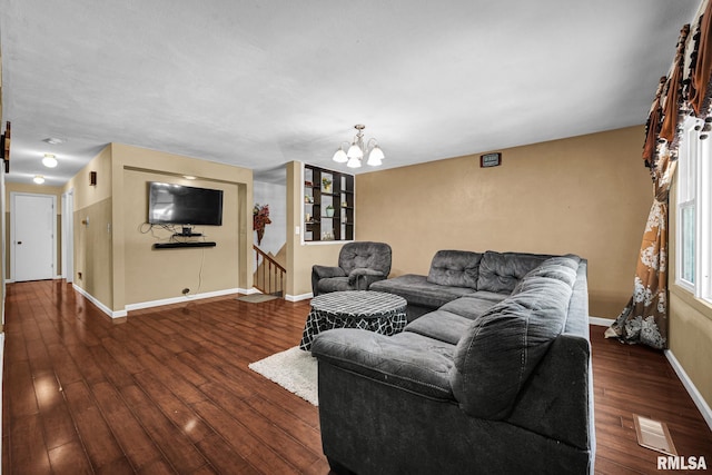 2816 N Kingston Dr, Peoria, IL 61604 - living area featuring wood finished floors and a chandelier