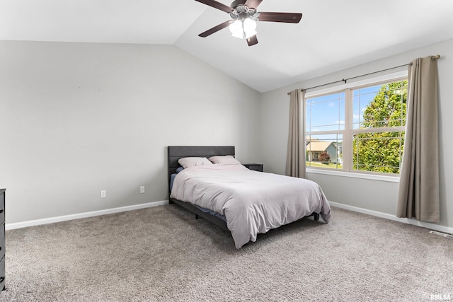 1604 Savile Ln, Washington, IL 61571 - bedroom featuring lofted ceiling, carpet, and ceiling fan