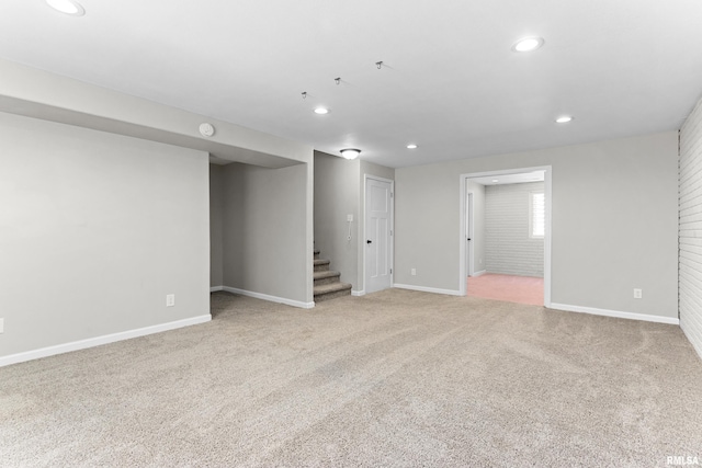 1604 Savile Ln, Washington, IL 61571 - basement featuring recessed lighting, stairway, and light colored carpet