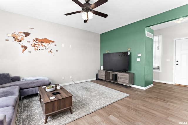 1604 Savile Ln, Washington, IL 61571 - living area with a ceiling fan and wood finished floors