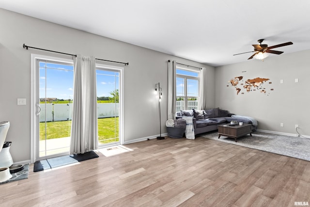 1604 Savile Ln, Washington, IL 61571 - living room with light wood-style flooring and ceiling fan