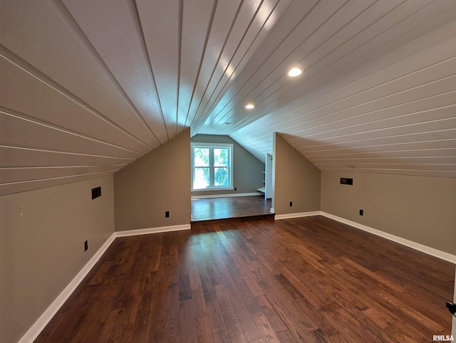 1101 S 4th St, Pekin, IL 61554 - additional living space with vaulted ceiling, hardwood / wood-style flooring, and recessed lighting