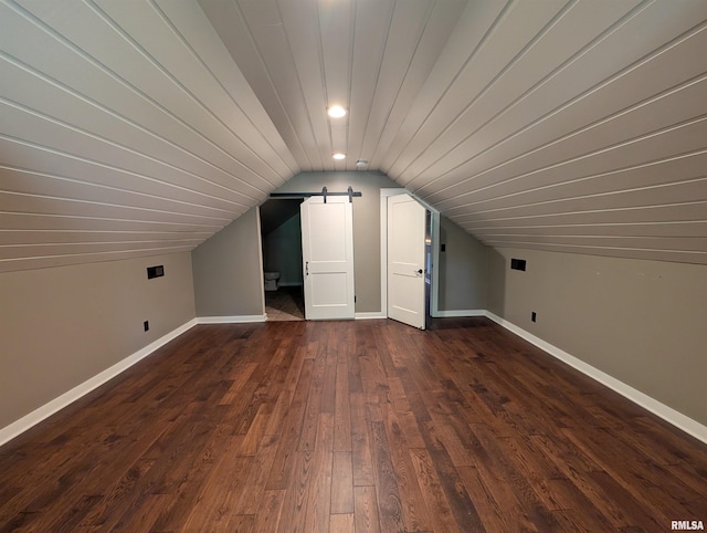 1101 S 4th St, Pekin, IL 61554 - additional living space with vaulted ceiling, dark wood-style flooring, and recessed lighting