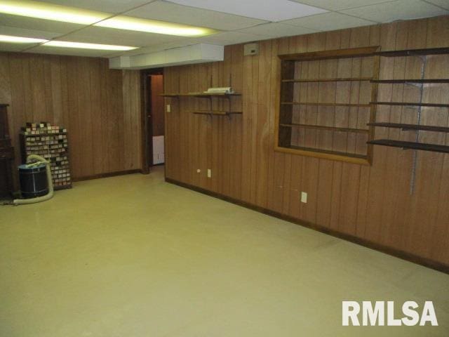 1265 Spring Bay Rd, East Peoria, IL 61611 - finished below grade area with wooden walls and a drop ceiling