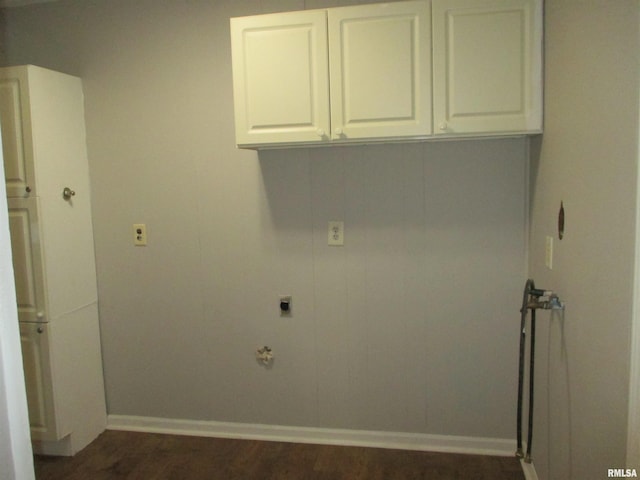 1810 W Latrobe St, Peoria, IL 61605 - washroom featuring cabinet space, electric dryer hookup, and dark wood-style floors