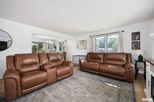 114 Julian Ave, East Peoria, IL 61611 - living room with wood finished floors and a chandelier