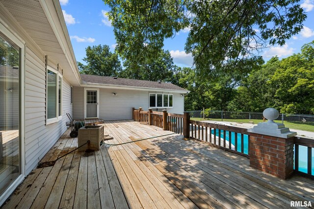 22475 N Main St, Morton, IL 61550 - wooden deck featuring a fenced backyard and view of scattered trees