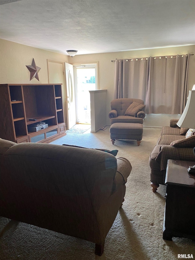 1517 W Teton Dr, Peoria, IL 61614 - carpeted living area featuring a textured ceiling