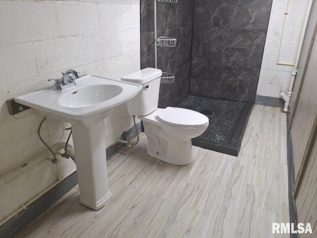 1519 S 3rd St, Pekin, IL 61554 - bathroom with a shower stall and wood finished floors