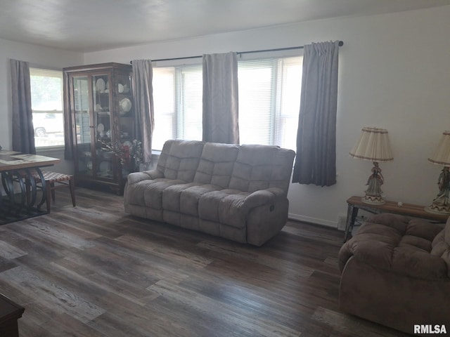 1519 S 3rd St, Pekin, IL 61554 - living room with dark wood-type flooring
