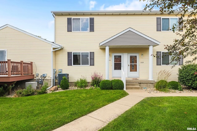 2024 S 2nd Ave, Morton, IL 61550 - townhome / multi-family property with a front yard and a deck