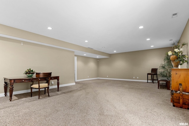 2627 W Lake Pointe Ter, Peoria, IL 61614 - living area with carpet and recessed lighting