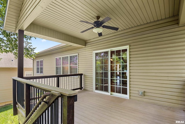 2627 W Lake Pointe Ter, Peoria, IL 61614 - wooden deck with ceiling fan