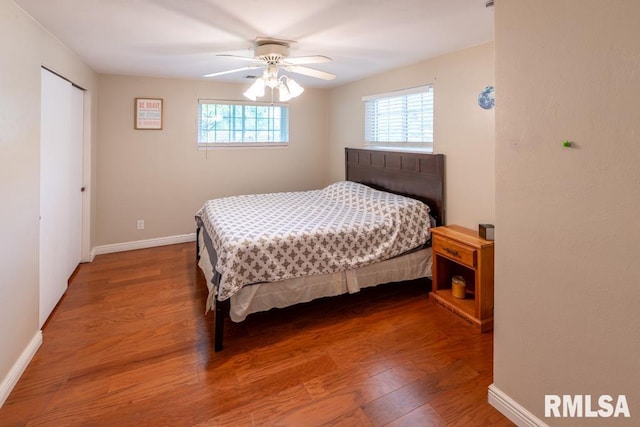 926 Birchwood Dr, Washington, IL 61571 - bedroom with multiple windows, wood finished floors, and ceiling fan