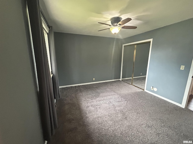 3406 W Brookside Dr, Peoria, IL 61615 - unfurnished bedroom with carpet flooring, a closet, and ceiling fan