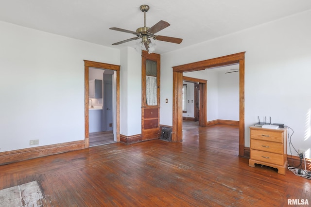 5610 W Lakeshore Dr, Princeville, IL 61559 - unfurnished room featuring a ceiling fan and wood-type flooring
