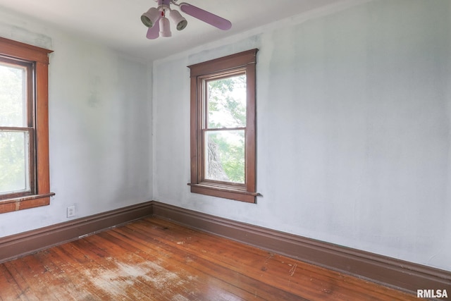 5610 W Lakeshore Dr, Princeville, IL 61559 - spare room with wood-type flooring and ceiling fan